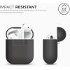 imageelago Premium Silicone Case Compatible with Apple AirPods 1 and 2 Front LED Visible WhiteGrey