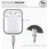 imageelago Premium Silicone Case Compatible with Apple AirPods 1 and 2 Front LED Visible WhiteGrey