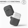 imageelago Premium Silicone Case Compatible with Apple AirPods 1 and 2 Front LED Visible WhiteGrey