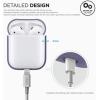 imageelago Premium Silicone Case Compatible with Apple AirPods 1 and 2 Front LED Visible WhiteLavender Gray