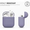 imageelago Premium Silicone Case Compatible with Apple AirPods 1 and 2 Front LED Visible WhiteLavender Gray