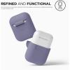 imageelago Premium Silicone Case Compatible with Apple AirPods 1 and 2 Front LED Visible WhiteLavender Gray