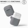 imageelago Premium Silicone Case Compatible with Apple AirPods 1 and 2 Front LED Visible WhiteMedium Gray