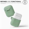 imageelago Premium Silicone Case Compatible with Apple AirPods 1 and 2 Front LED Visible WhitePastel Green