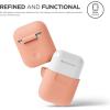 imageelago Premium Silicone Case Compatible with Apple AirPods 1 and 2 Front LED Visible WhitePeach
