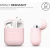 imageelago Premium Silicone Case Compatible with Apple AirPods 1 and 2 Front LED Visible WhitePink