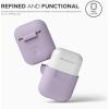 imageelago Premium Silicone Case Compatible with Apple AirPods 1 and 2 Front LED Visible WhitePurple
