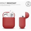 imageelago Premium Silicone Case Compatible with Apple AirPods 1 and 2 Front LED Visible WhiteRed