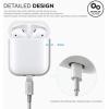 imageelago Premium Silicone Case Compatible with Apple AirPods 1 and 2 Front LED Visible WhiteWhite