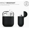 imageelago Premium Silicone Case Compatible with Apple AirPods 1 and 2 Front LED Visible Whiteblack