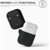 imageelago Premium Silicone Case Compatible with Apple AirPods 1 and 2 Front LED Visible Whiteblack