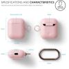 imageelago Silicone Case with Keychain Compatible with Apple AirPods Case 1 ampamp 2 Front LED Visible Supports Wireless Charging Protective Silicone PeachLovely Pink
