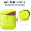 imageelago Silicone Case with Keychain Compatible with Apple AirPods Case 1 ampamp 2 Front LED Visible Supports Wireless Charging Protective Silicone PeachNeon Yellow