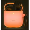 imageelago Silicone Case with Keychain Compatible with Apple AirPods Case 1 ampamp 2 Front LED Visible Supports Wireless Charging Protective Silicone PeachNeon Hot Pink