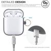 imageelago Silicone Case with Keychain Compatible with Apple AirPods Case 1 ampamp 2 Front LED Visible Supports Wireless Charging Protective Silicone PeachMedium Grey