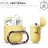 imageelago Silicone Case with Keychain Compatible with Apple AirPods Case 1 ampamp 2 Front LED Visible Supports Wireless Charging Protective Silicone PeachYellow