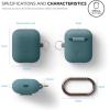 imageelago Silicone Case with Keychain Compatible with Apple AirPods Case 1 ampamp 2 Front LED Visible Supports Wireless Charging Protective Silicone PeachDark Turquoise