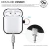 imageelago Silicone Case with Keychain Compatible with Apple AirPods Case 1 ampamp 2 Front LED Visible Supports Wireless Charging Protective Silicone PeachBlack