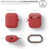 imageelago Silicone Case with Keychain Compatible with Apple AirPods Case 1 ampamp 2 Front LED Visible Supports Wireless Charging Protective Silicone PeachRed