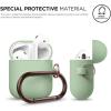 imageelago Silicone Case with Keychain Compatible with Apple AirPods Case 1 ampamp 2 Front LED Visible Supports Wireless Charging Protective Silicone PeachPastel Green
