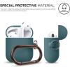 imageelago Silicone Case with Keychain Compatible with Apple AirPods Case 1 ampamp 2 Front LED Visible Supports Wireless Charging Protective Silicone PeachDark Turquoise