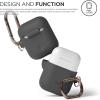 imageelago Silicone Case with Keychain Compatible with Apple AirPods Case 1 ampamp 2 Front LED Visible Supports Wireless Charging Protective Silicone PeachDark Grey