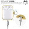imageelago Silicone Case with Keychain Compatible with Apple AirPods Case 1 ampamp 2 Front LED Visible Supports Wireless Charging Protective Silicone PeachYellow