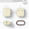 imageelago Silicone Case with Keychain Compatible with Apple AirPods Case 1 ampamp 2 Front LED Visible Supports Wireless Charging Protective Silicone PeachNightglow Gold Pearl