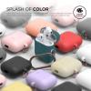imageelago Silicone Case with Keychain Compatible with Apple AirPods Case 1 ampamp 2 Front LED Visible Supports Wireless Charging Protective Silicone PeachDark Turquoise