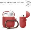 imageelago Silicone Case with Keychain Compatible with Apple AirPods Case 1 ampamp 2 Front LED Visible Supports Wireless Charging Protective Silicone PeachRed