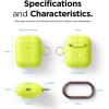 imageelago Silicone Case with Keychain Compatible with Apple AirPods Case 1 ampamp 2 Front LED Visible Supports Wireless Charging Protective Silicone PeachNeon Yellow