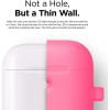 imageelago Silicone Case with Keychain Compatible with Apple AirPods Case 1 ampamp 2 Front LED Visible Supports Wireless Charging Protective Silicone PeachNeon Hot Pink