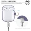 imageelago Silicone Case with Keychain Compatible with Apple AirPods Case 1 ampamp 2 Front LED Visible Supports Wireless Charging Protective Silicone PeachLavender Grey