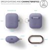 imageelago Silicone Case with Keychain Compatible with Apple AirPods Case 1 ampamp 2 Front LED Visible Supports Wireless Charging Protective Silicone PeachLavender Grey