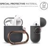 imageelago Silicone Case with Keychain Compatible with Apple AirPods Case 1 ampamp 2 Front LED Visible Supports Wireless Charging Protective Silicone PeachDark Grey