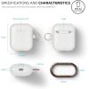 imageelago Silicone Case with Keychain Compatible with Apple AirPods Case 1 ampamp 2 Front LED Visible Supports Wireless Charging Protective Silicone PeachNightglow Blue