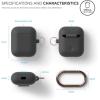 imageelago Silicone Case with Keychain Compatible with Apple AirPods Case 1 ampamp 2 Front LED Visible Supports Wireless Charging Protective Silicone PeachDark Grey