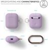 imageelago Silicone Case with Keychain Compatible with Apple AirPods Case 1 ampamp 2 Front LED Visible Supports Wireless Charging Protective Silicone PeachLavender