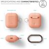 imageelago Silicone Case with Keychain Compatible with Apple AirPods Case 1 ampamp 2 Front LED Visible Supports Wireless Charging Protective Silicone PeachPeach