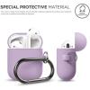 imageelago Silicone Case with Keychain Compatible with Apple AirPods Case 1 ampamp 2 Front LED Visible Supports Wireless Charging Protective Silicone PeachLavender
