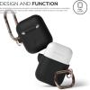 imageelago Silicone Case with Keychain Compatible with Apple AirPods Case 1 ampamp 2 Front LED Visible Supports Wireless Charging Protective Silicone PeachBlack