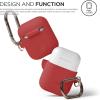 imageelago Silicone Case with Keychain Compatible with Apple AirPods Case 1 ampamp 2 Front LED Visible Supports Wireless Charging Protective Silicone PeachRed