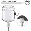 imageelago Silicone Case with Keychain Compatible with Apple AirPods Case 1 ampamp 2 Front LED Visible Supports Wireless Charging Protective Silicone PeachDark Grey