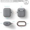imageelago Silicone Case with Keychain Compatible with Apple AirPods Case 1 ampamp 2 Front LED Visible Supports Wireless Charging Protective Silicone PeachMedium Grey