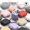 imageelago Silicone Case with Keychain Compatible with Apple AirPods Case 1 ampamp 2 Front LED Visible Supports Wireless Charging Protective Silicone PeachLavender Grey