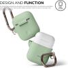 imageelago Silicone Case with Keychain Compatible with Apple AirPods Case 1 ampamp 2 Front LED Visible Supports Wireless Charging Protective Silicone PeachPastel Green