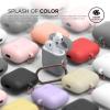 imageelago Silicone Case with Keychain Compatible with Apple AirPods Case 1 ampamp 2 Front LED Visible Supports Wireless Charging Protective Silicone PeachMedium Grey