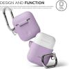 imageelago Silicone Case with Keychain Compatible with Apple AirPods Case 1 ampamp 2 Front LED Visible Supports Wireless Charging Protective Silicone PeachLavender