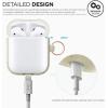 imageelago Silicone Case with Keychain Compatible with Apple AirPods Case 1 ampamp 2 Front LED Visible Supports Wireless Charging Protective Silicone PeachNightglow Gold Pearl