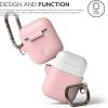 imageelago Silicone Case with Keychain Compatible with Apple AirPods Case 1 ampamp 2 Front LED Visible Supports Wireless Charging Protective Silicone PeachLovely Pink